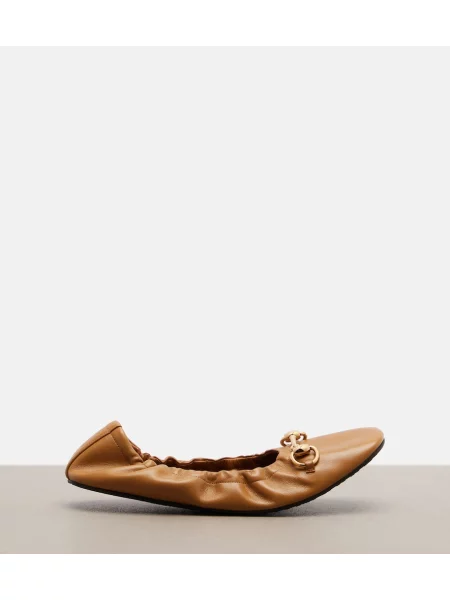 Balerini Gucci din piele bej