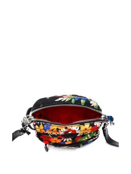 Květinová kabelka Miu Miu Pre-owned s potiskem černá