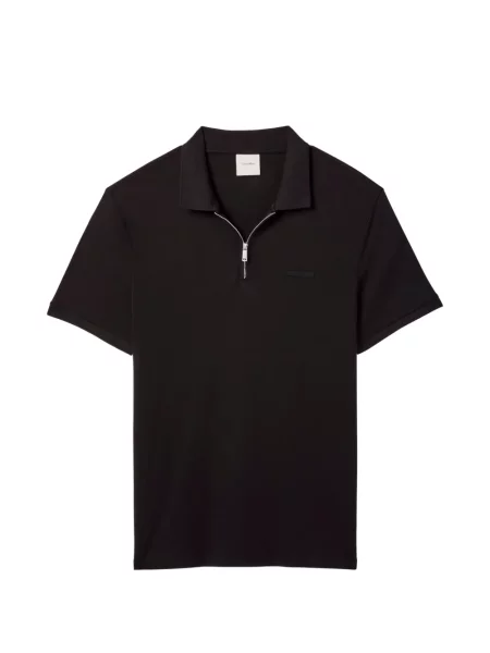 Tricou polo Calvin Klein cu autograf negru