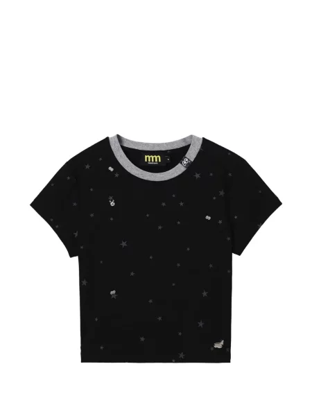 Tricou Mini Cream cu imagine cu nervuri negru