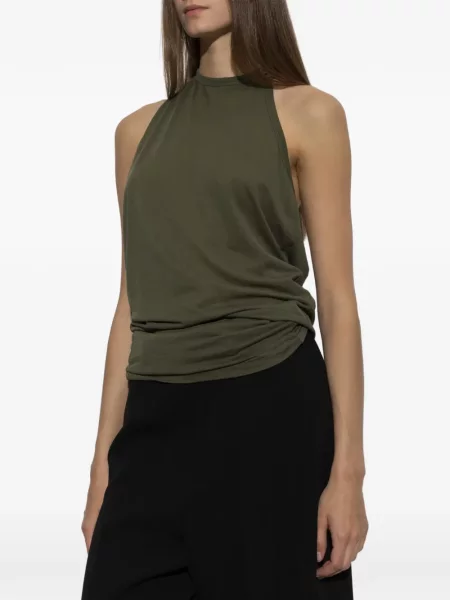 Top Balenciaga cu gât halter verde
