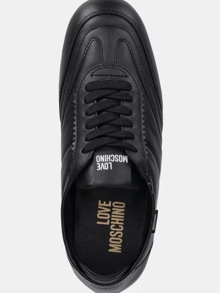Кожаные кроссовки Love Moschino черные