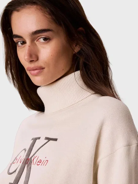Свитер Calvin Klein с лого белый