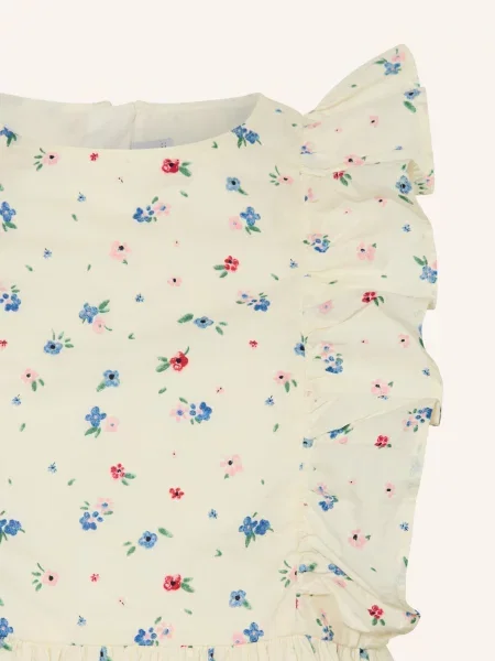 Petit Bateau Sukienka Z Falbanami weiss niebieska