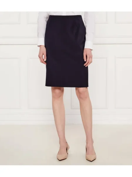 BOSS BLACK de lână fustă vileah negru