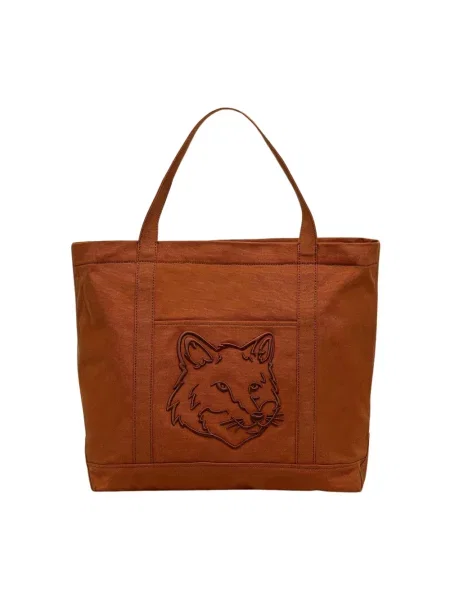 Shopperka Maison Kitsune brązowa
