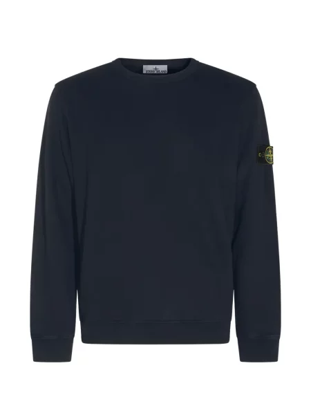 Pulover Stone Island cu decolteu rotund cu strasuri albastru
