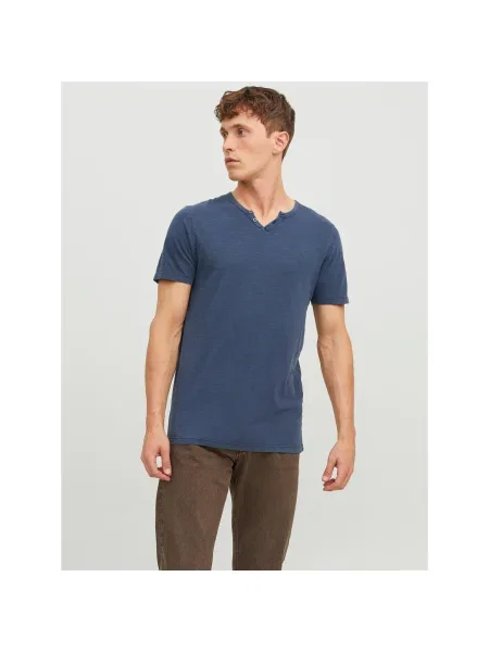 JACK & JONES Póló SPLIT galambkék sötétkék