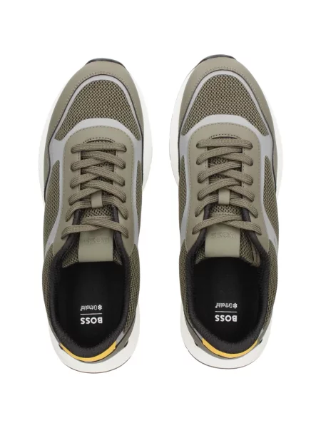 Sneakerși Boss cu imagine verde