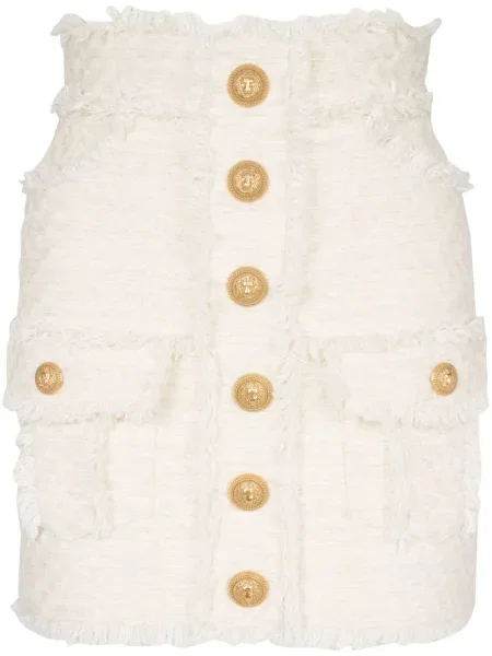 Mała mały spódnica mini Balmain tweedowa