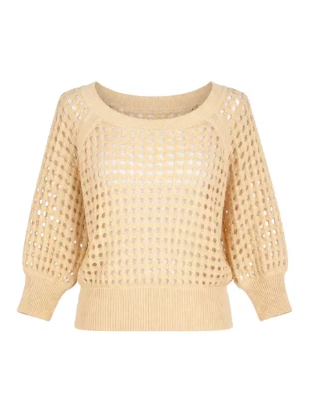 Sweter Twinset ażurowy beżowy