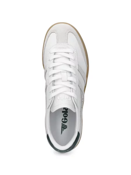 Sneakerși Gola din piele de căprioară alb