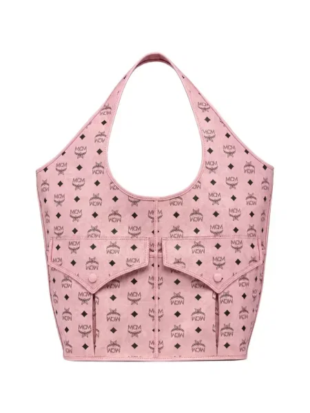 Geantă shopper Mcm cu imagine roz