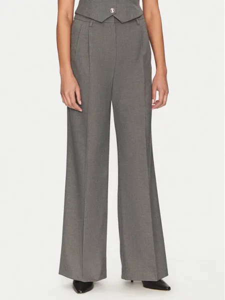 Morgan spodnie PANIS.F szerokie high waist PANIS.F szary