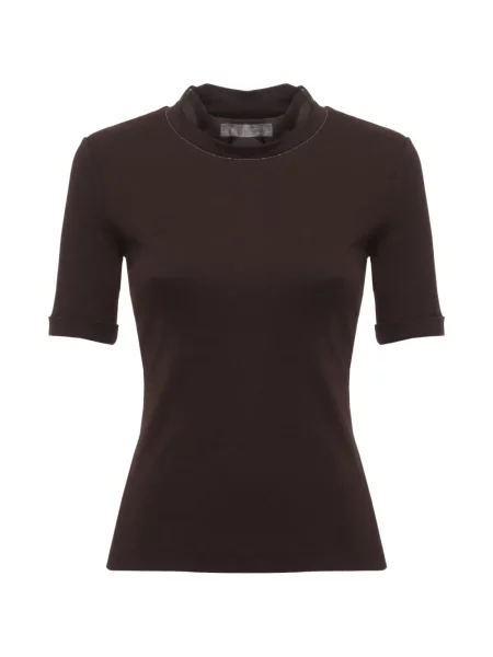 Gulerat scurt tricou Panicale maro