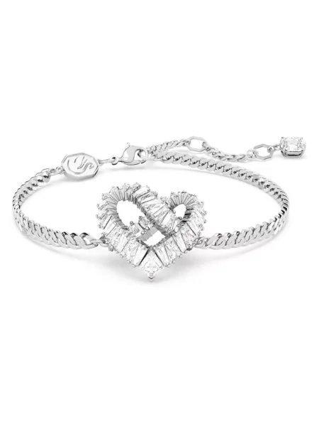 Bransoletka Swarovski w serca szara