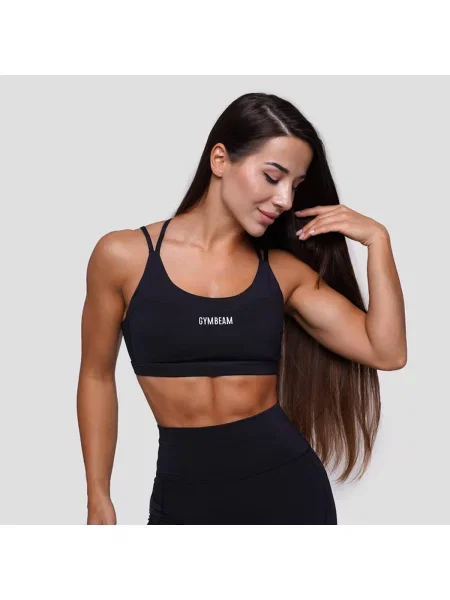 Biustonosz sportowy fitness bez zapięcia FIT czarny
