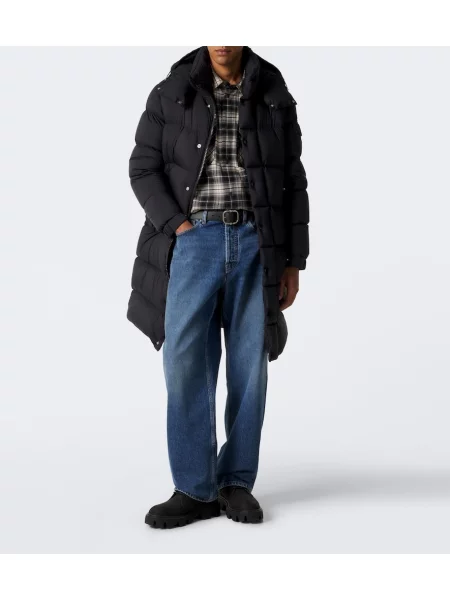 Palton Moncler cu glugă negru