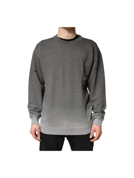 Bluza nierozpinana Dolce And Gabbana z okrągłym dekoltem szara
