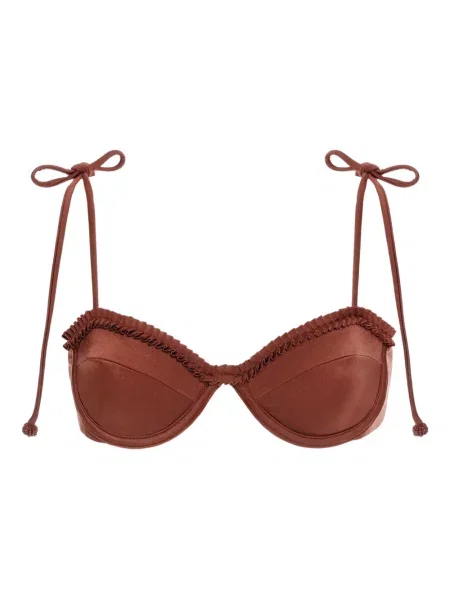 Bikini Agua Bendita cu volane maro