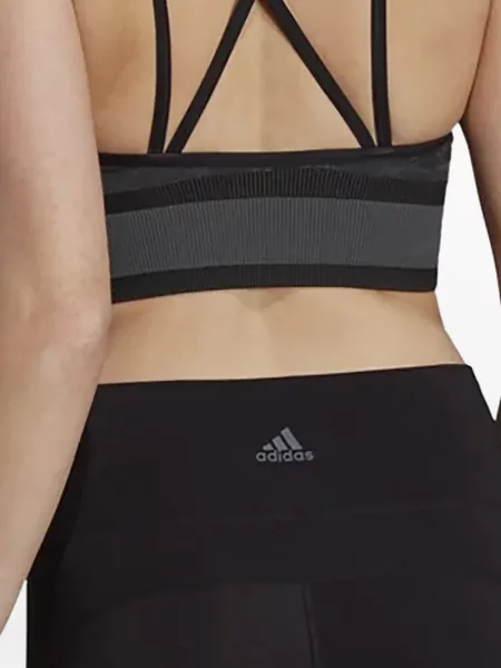 Cropp top Adidas cu dungi cu un umăr gol negru