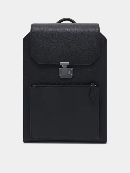 Кожаный рюкзак Emporio Armani черный