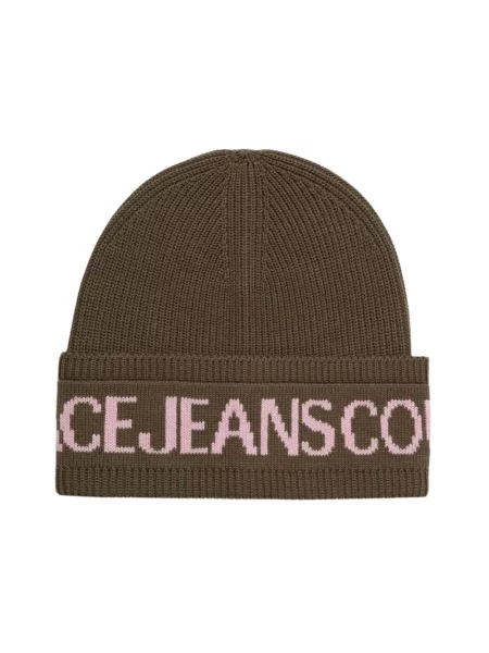Versace Jeans Couture czapka wełniana zielony wełniana brązowa