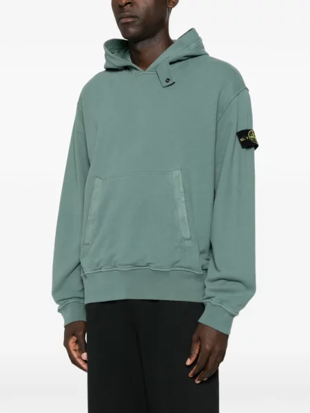 Hanorac cu glugă Stone Island cu strasuri verde