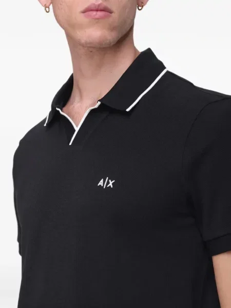 Поло тениска Armani Exchange черно