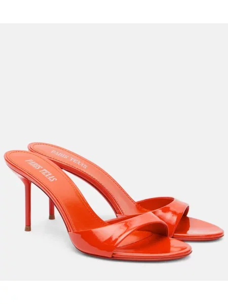 Usnjene lakirane mules Paris Texas rdeča