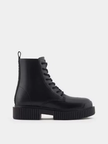 Кожаные ботинки Armani Exchange черные
