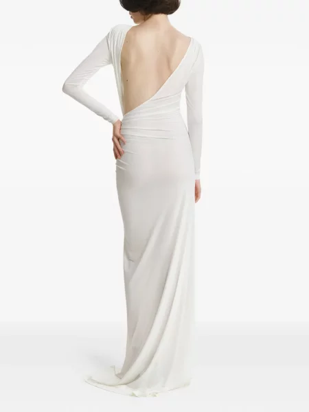 Rochie maxi 2310 Studio cu volane alb