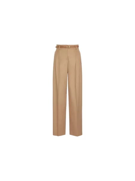 Spodnie Max Mara Studio wełniane beżowe