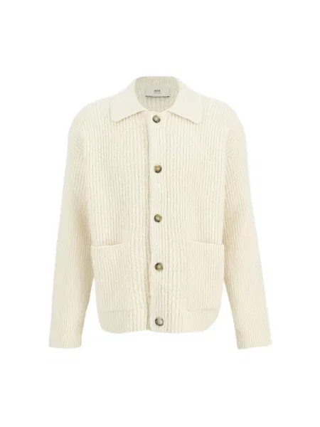 Dzianinowy kardigan Ami Paris beżowy