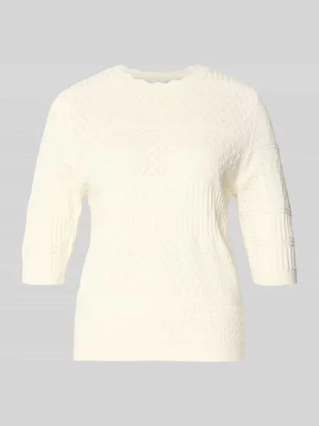 Sweter dzianinowy z rękawem model MILOS' Vila biały