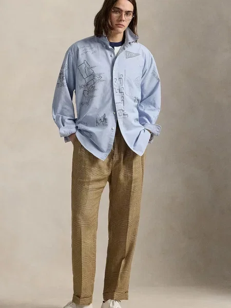 Košile Polo Ralph Lauren relaxed modrá