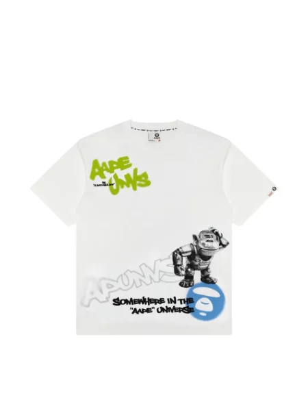 Grafic tricou Aape By A Bathing Ape cu imagine alb