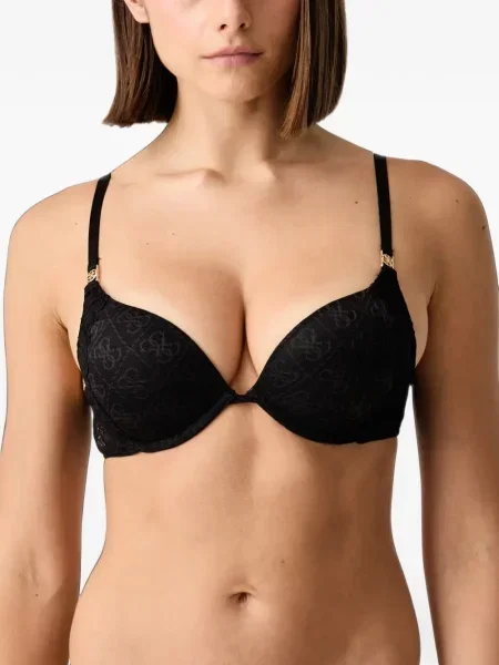 Sutien Guess cu imagine din dantelă negru