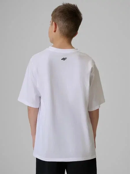 T-shirt chłopięcy 4F biała