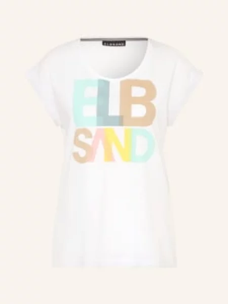 Elbsand Tričko Eldis / černošedá / tyrkysová bílá