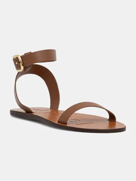 Manebi sandali usnjeni rjava