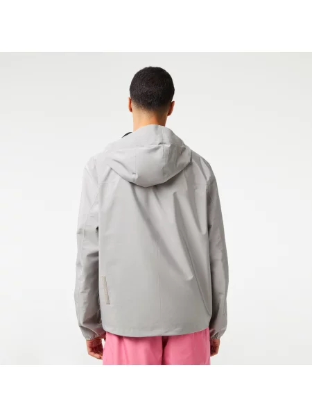 Lacoste Wodoodporna Krótka Kurtka Sportowa Lacoste szara