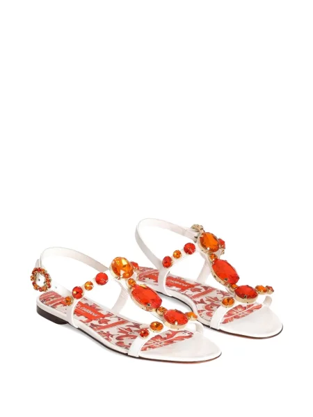 Șlapi Dolce & Gabbana cu broderie alb
