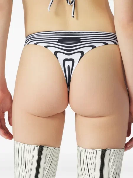 Bikini Jean Paul Gaultier cu dungi alb