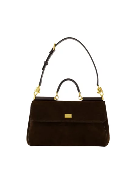 Torebka Dolce And Gabbana skórzana biznesowa brązowa