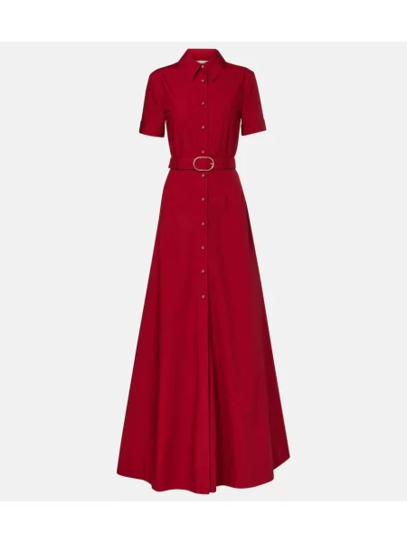Rochie tip cămașă Roland Mouret din poplin de costum roșu
