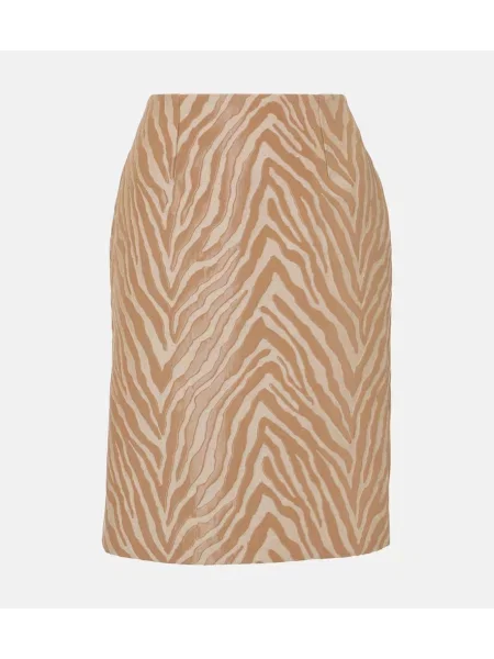 Fustă tip creion Tove din jacard bej
