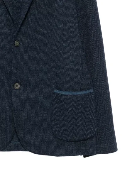 Sacou Gran Sasso de lână cu model herringbone albastru