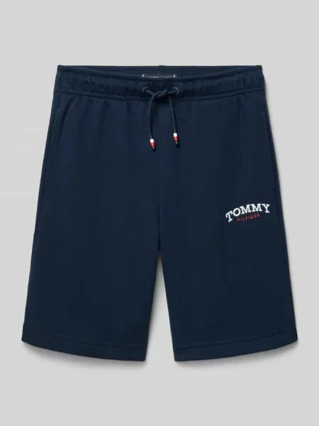 Szorty dresowe o kroju regular fit z mieszanka bawełny Tommy Hilfiger Teens granatowe