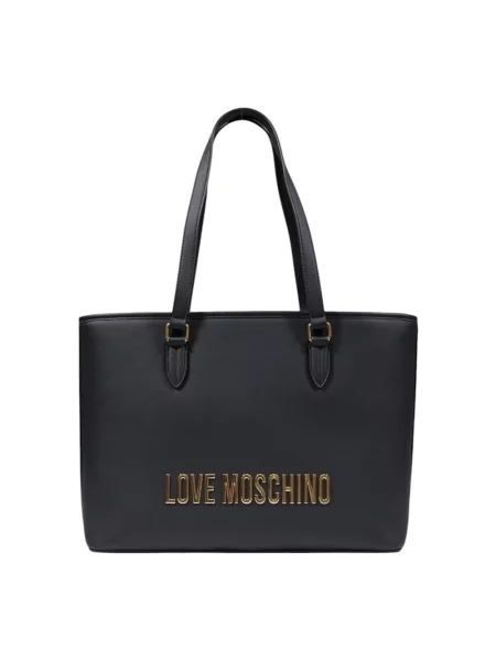 Lniana torebka Love Moschino czarna